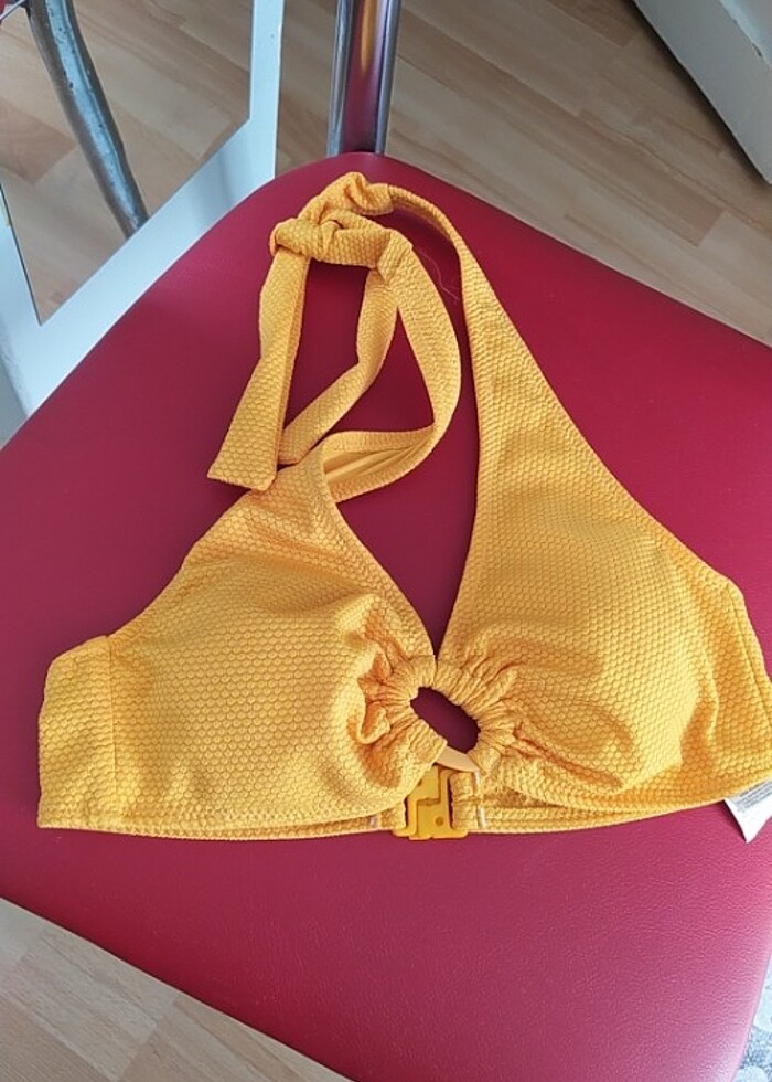 Hardal sarısı hiç giyilmemiş bikini üstü koton - Görsel 2