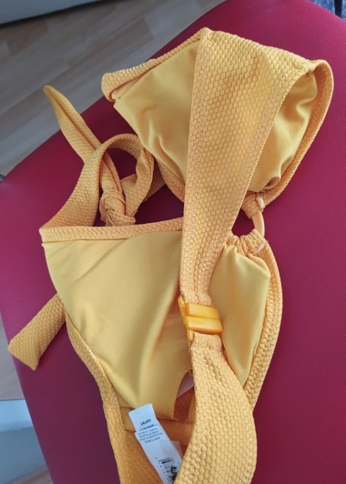 Hardal sarısı hiç giyilmemiş bikini üstü koton - Görsel 4