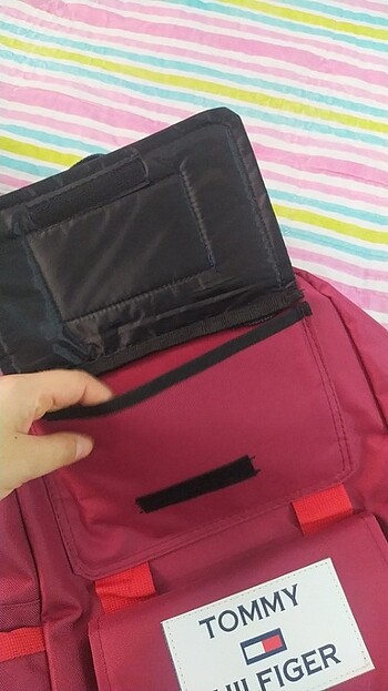 Tommy Hilfiger kırmızı/bordo sırt çantası  - Görsel 3