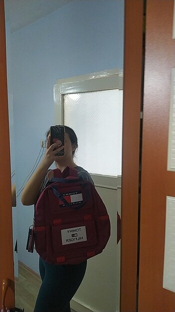 Tommy Hilfiger kırmızı/bordo sırt çantası  - Görsel 5