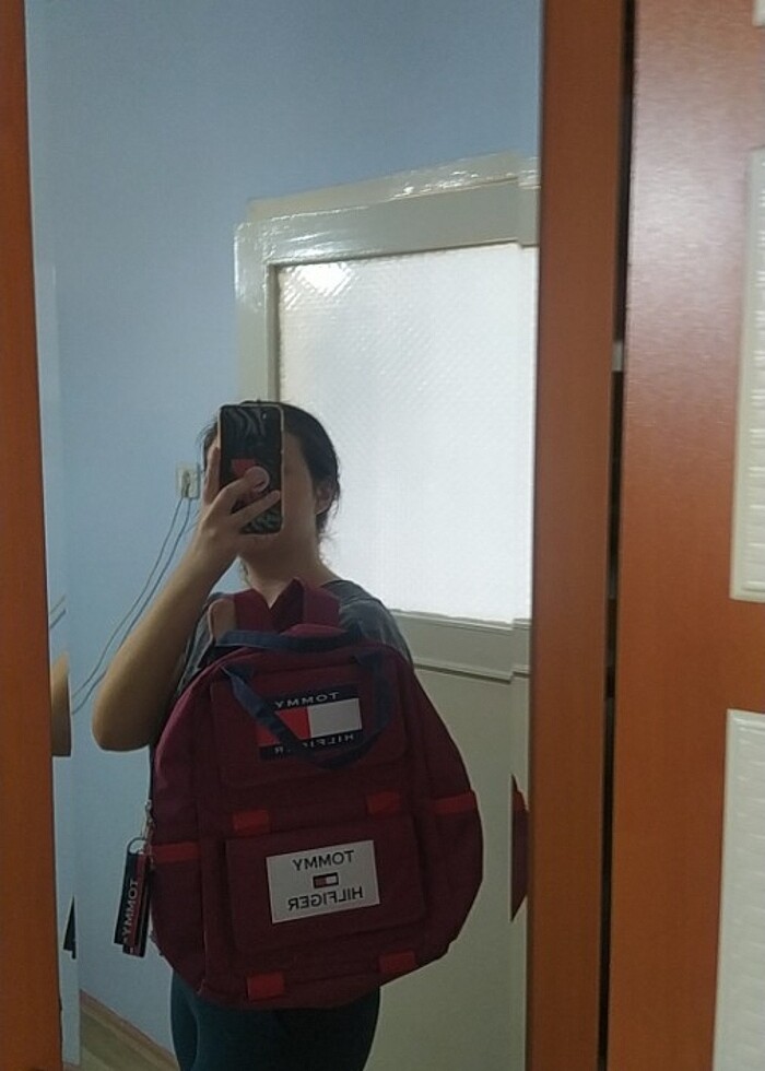 Tommy Hilfiger kırmızı/bordo sırt çantası  - Görsel 5