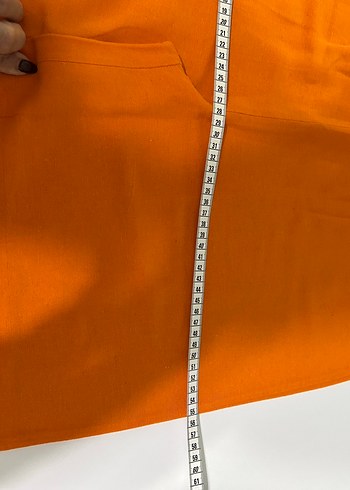 Fred Perry Kadın Turuncu Pilili Keten Midi Pantolon