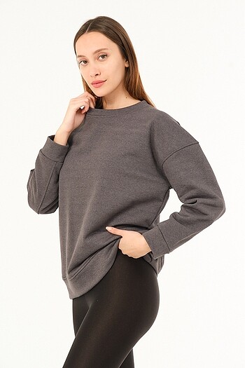 3 iplik şardonlu unisez oversize sweatshirt