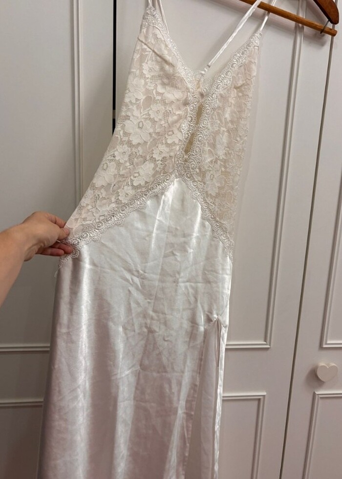 Saten gecelik elbise - Görsel 2