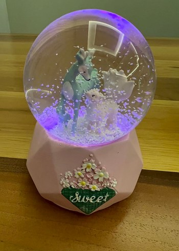 Pembe Pastel Figürlü Kar Küresi - Görsel 2