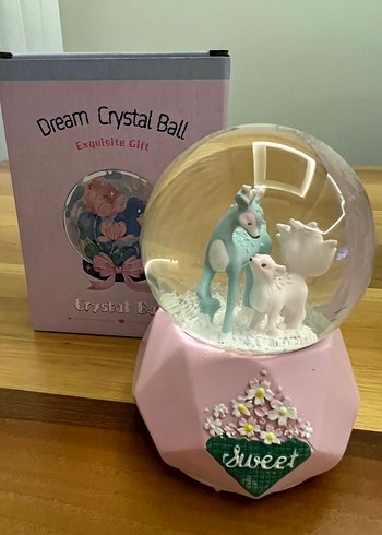 Pembe Pastel Figürlü Kar Küresi - Görsel 8