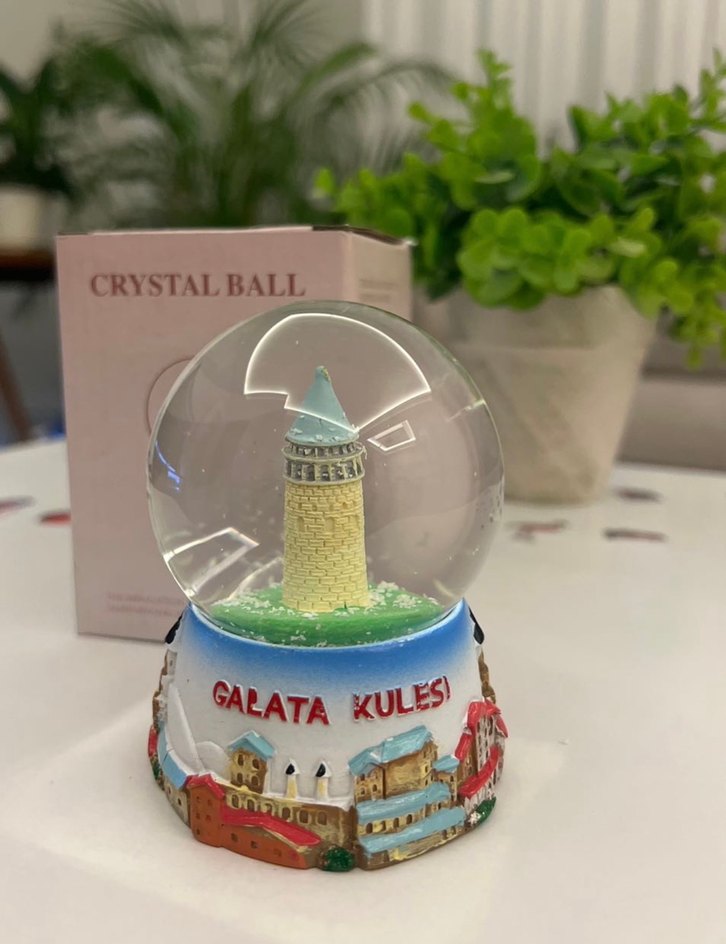 Renkli Galata Kulesi Kar Küresi - Görsel 3
