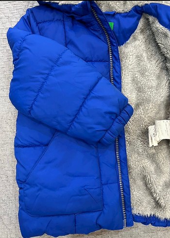 Erkek Çocuk Mavi Kapüşonlu Mont - Görsel 3