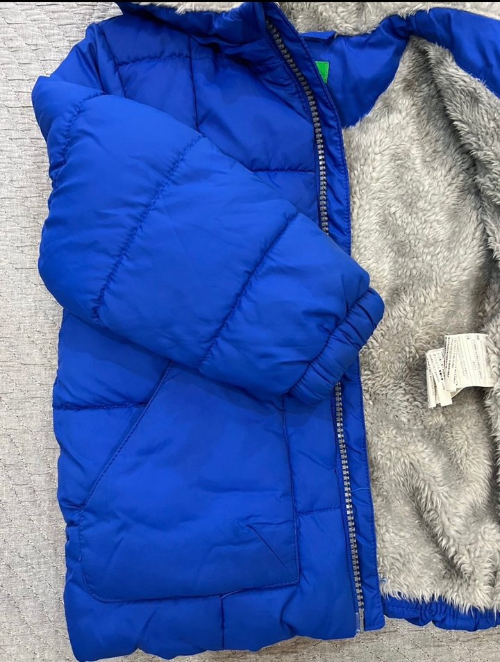 Erkek Çocuk Mavi Kapüşonlu Mont - Görsel 3