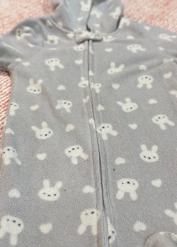 Gri Kapüşonlu Bebek Tulumu - Görsel 3