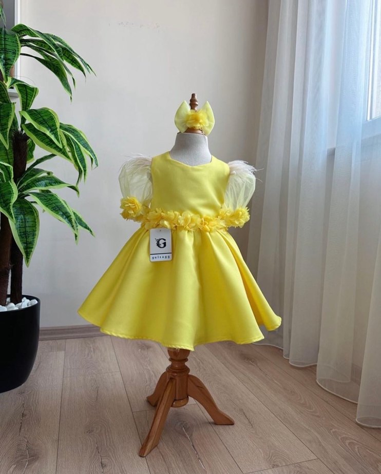 Kız Çocuk Sarı Abiye - Görsel 2