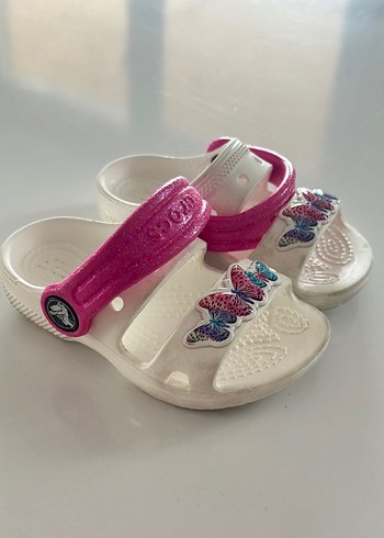 Kelebek Baskılı Beyaz Kız Çocuk Terliği - Görsel 2