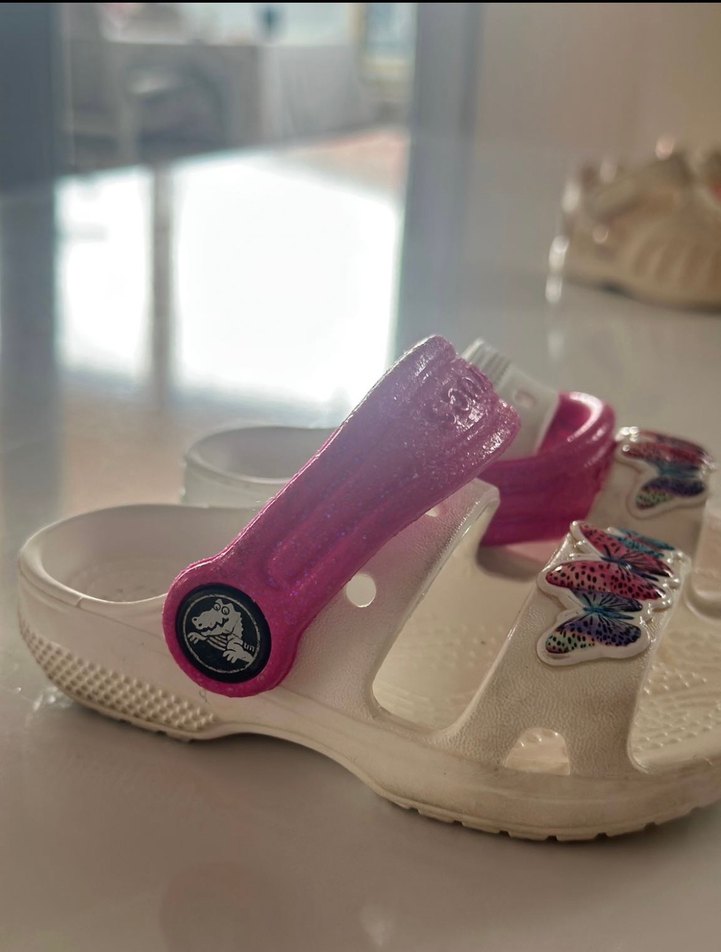 Kelebek Baskılı Beyaz Kız Çocuk Terliği - Görsel 3