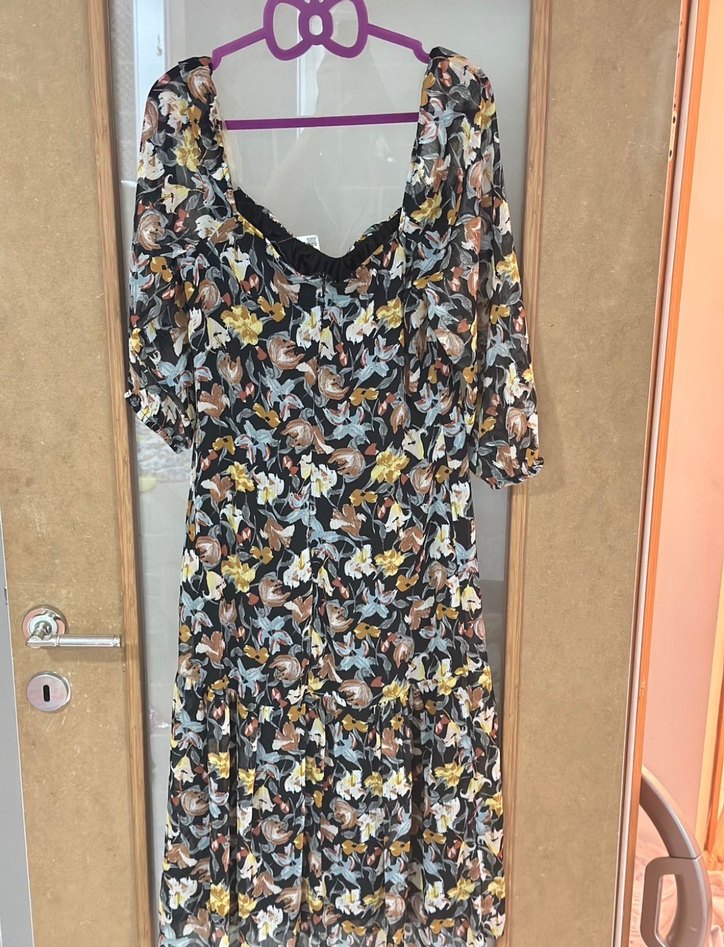 Çiçek Desenli Bohem Midi Elbise - Görsel 3