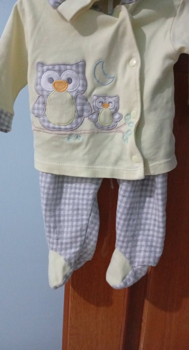 Düğmeli Uzun Kollu Nakışlı Bebek Kız Takımı - Görsel 3