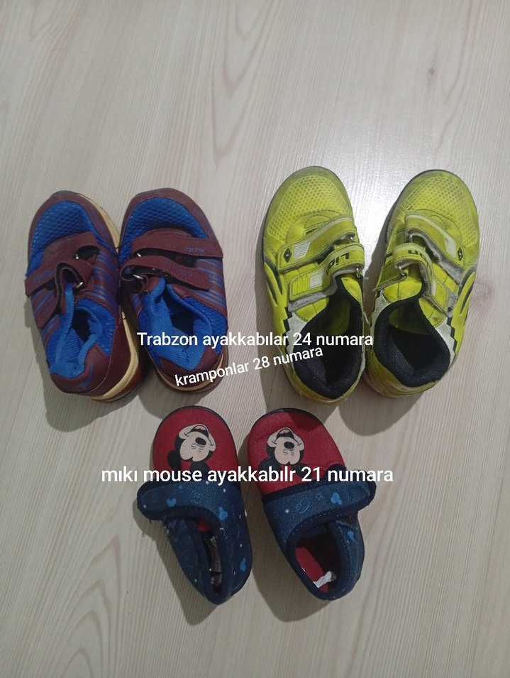 Renkli Erkek Çocuk Spor Ayakkabıları Velcro - Görsel 3