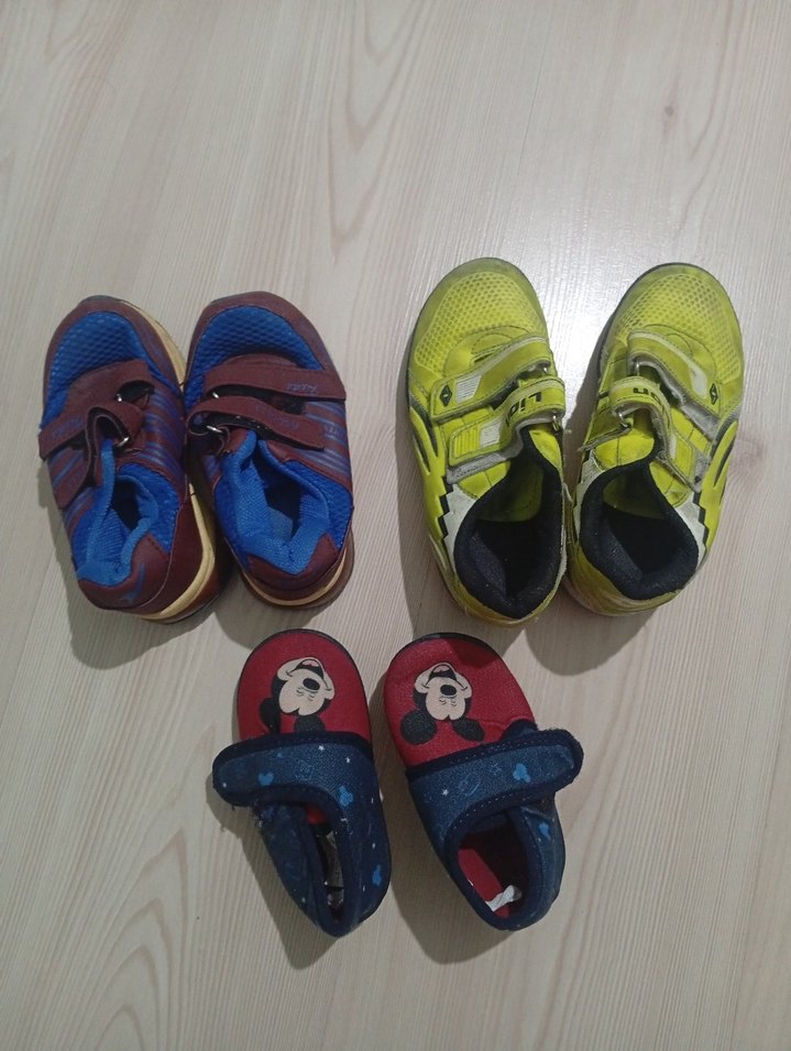 Renkli Erkek Çocuk Spor Ayakkabıları Velcro - Görsel 2