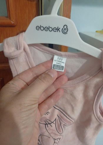 Pembe Kadife Tavşan Desenli Bebek Tulum - Görsel 3