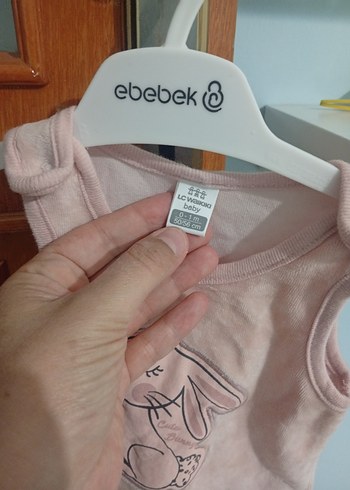 Pembe Kadife Tavşan Desenli Bebek Tulum - Görsel 4