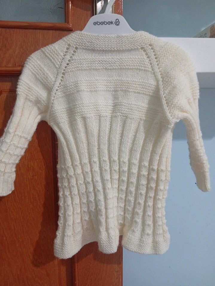 Kız Çocuk Beyaz Örgü Hırka - Görsel 5