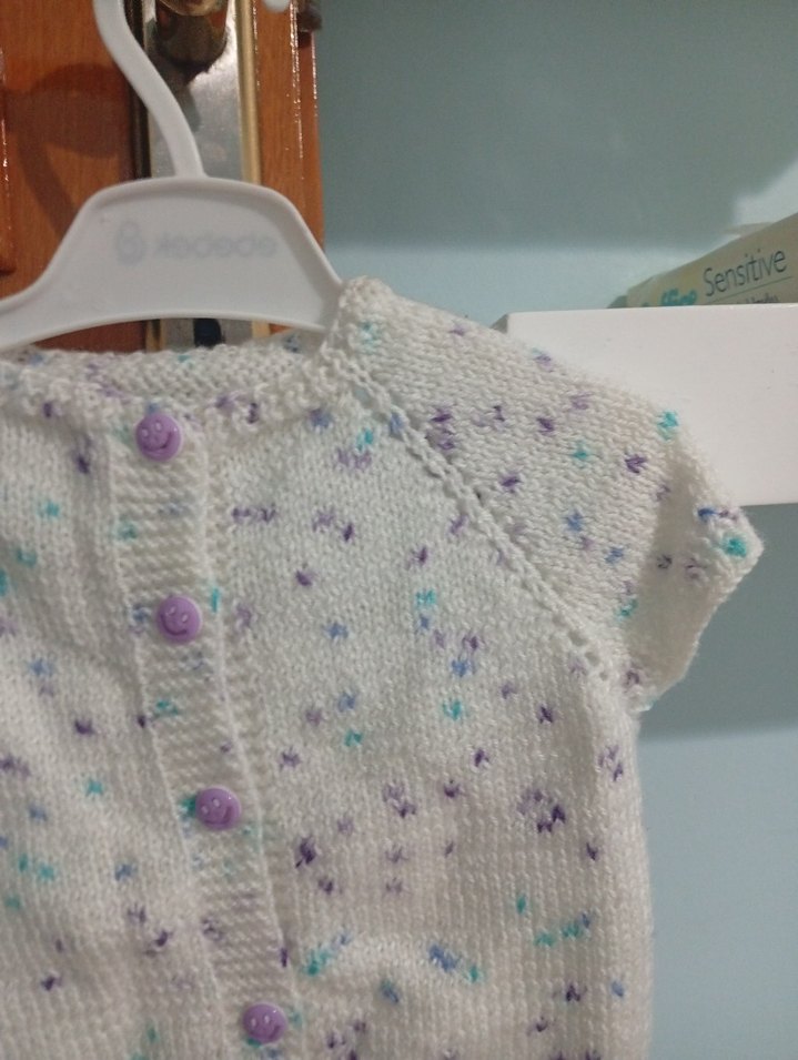 Kız Çocuk Kısa Kollu Örgü Hırka - Görsel 3