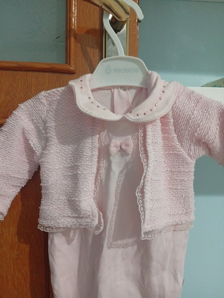 Pembe Örgü Bebek Kız Tulum - Görsel 2