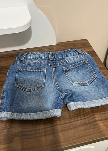 Kemerli Mavi Kız Kot Şort - Görsel 3