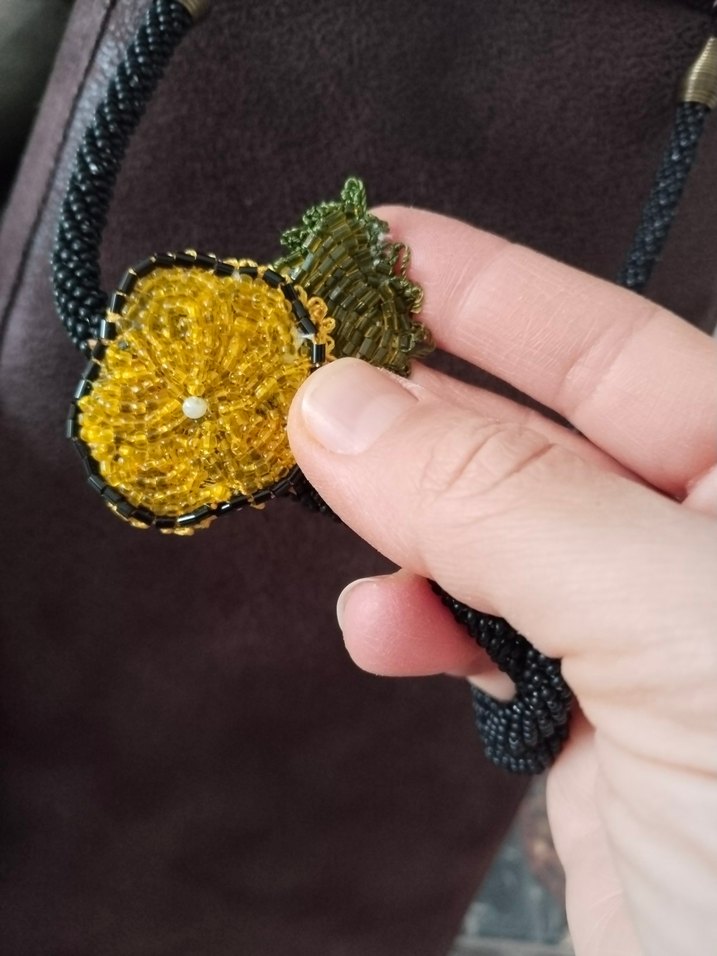 Uzun Sarı Boncuklu Bohem Kadın Kolye - Görsel 3