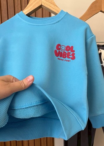 Cool Club Erkek Çocuk Mavi Oversize Sweatshirt ve Gri Çizgili Eşofman