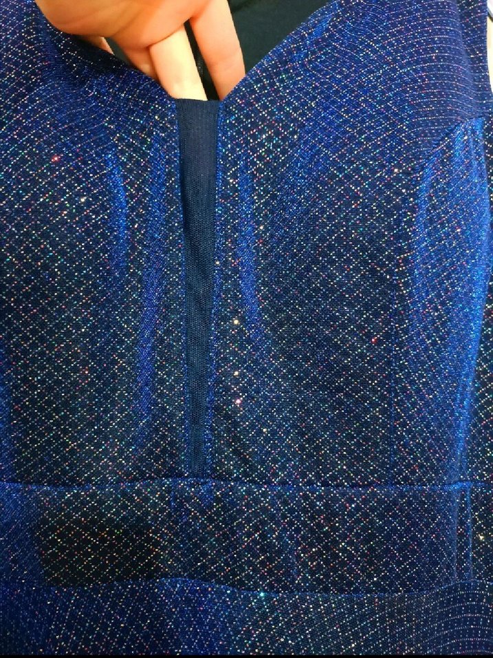 Lacivert Pilili Uzun Abiye Elbise - Görsel 5