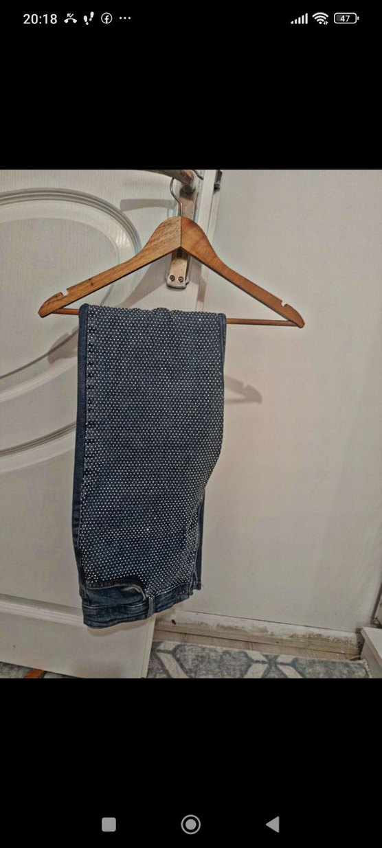 taşlı jean pantolon - Görsel 3
