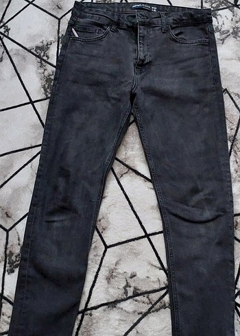 33 Beden Gri Düğmeli erkek Skinny Kot Pantolon