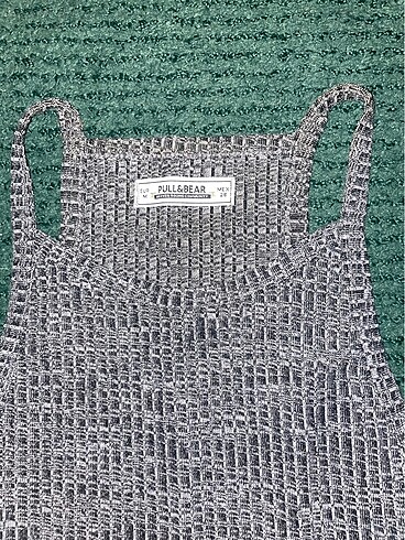 Pull and Bear gri fitilli kumas askili crop