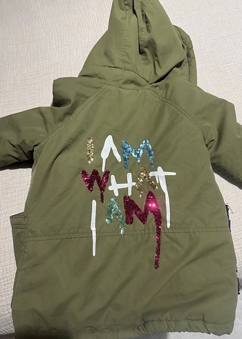 5 Yaş Beden yeşil Renk Kız Çocuk Yeşil Baskılı Street Wear Mont