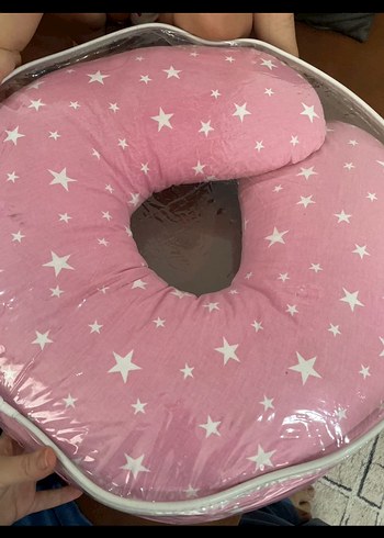 Pembe Yıldız Desenli Emzirme ve Hamile Yastığı - Görsel 2