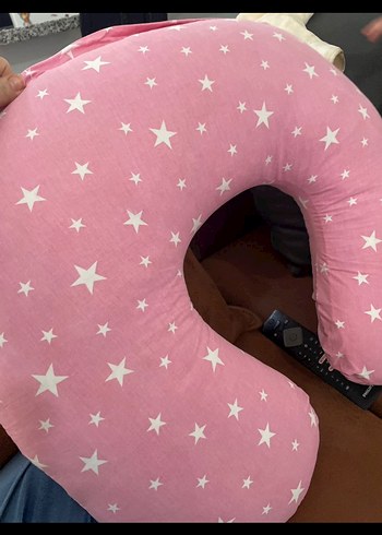 Pembe Yıldız Desenli Emzirme ve Hamile Yastığı - Görsel 3