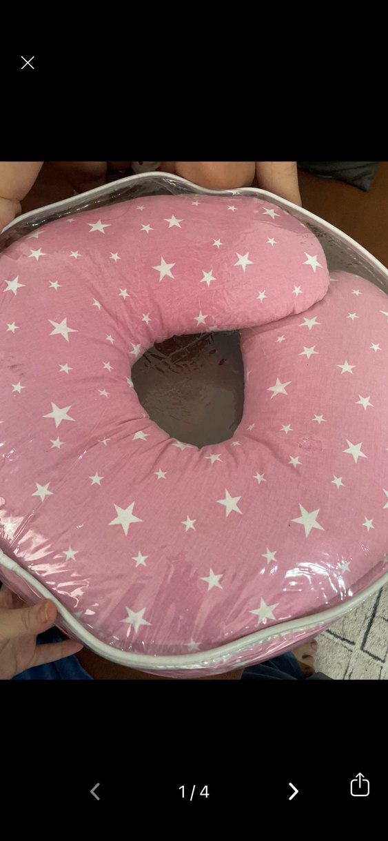 Pembe Yıldız Desenli Emzirme ve Hamile Yastığı - Görsel 2
