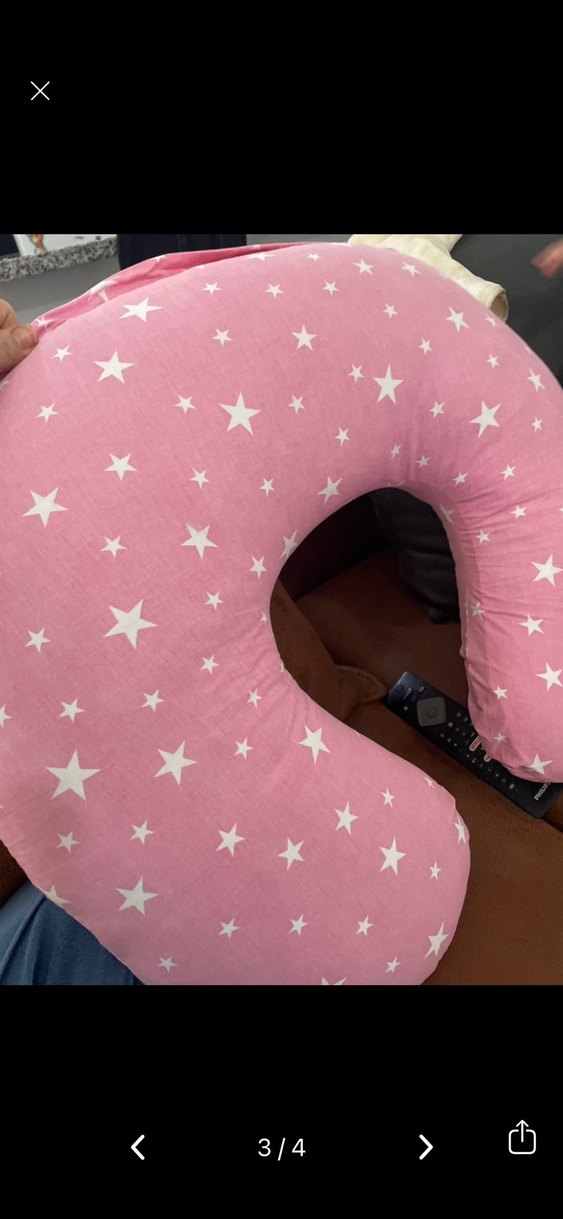 Pembe Yıldız Desenli Emzirme ve Hamile Yastığı - Görsel 3