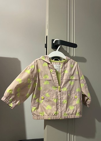 Kız Çocuk Kalp Desenli Pembe Yağmurluk - Görsel 2