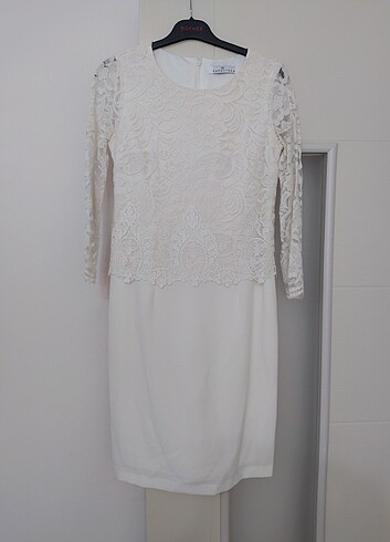 38 Beden beyaz Renk Dantelli elbise