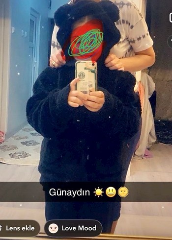 Siyah Peluş Yumuşak mont puf puf - Görsel 5