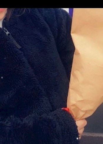 Siyah Peluş Yumuşak mont puf puf - Görsel 4