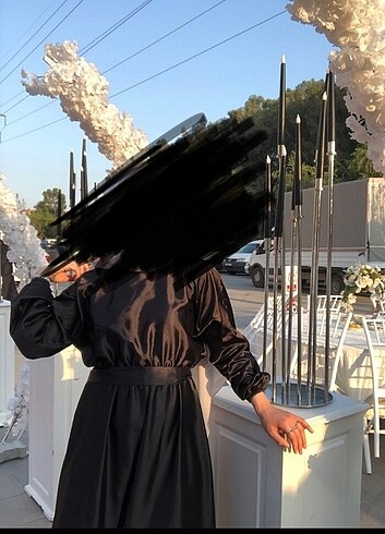 Saten tesettür elbise Mevlana abiye  - Görsel 4