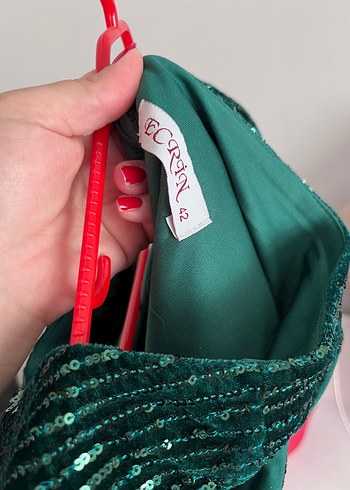 Parlak Turkuaz Pilili Uzun Abiye Elbise - Görsel 3