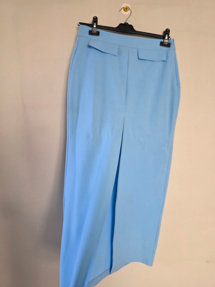 Mavi Kadın Kumaş düşük bel etek , Regular Fit, Uzun - Görsel 3