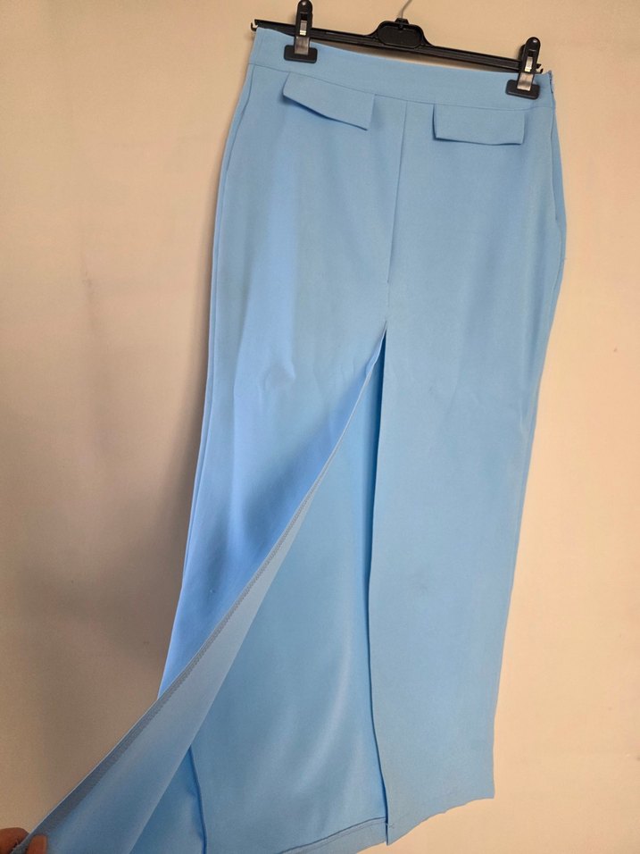 Mavi Kadın Kumaş düşük bel etek , Regular Fit, Uzun - Görsel 2