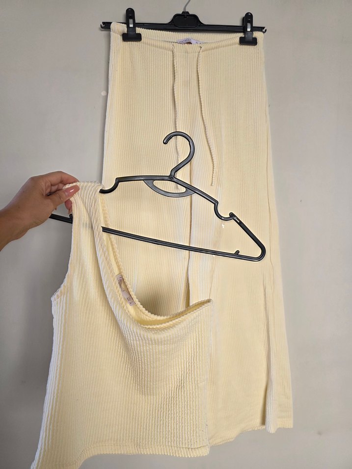 sarı uzun  yumuşak  Salaş Kadın takım - Görsel 4