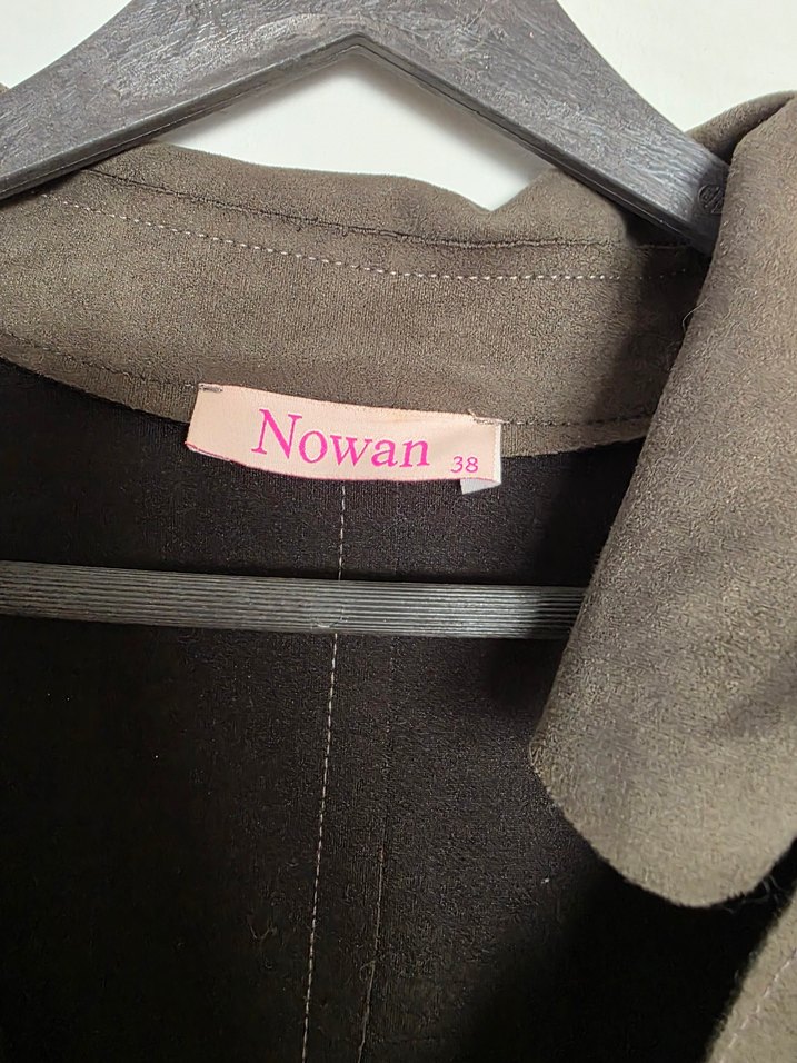 Kadın yeşil  Süet Uzun Kemerli Trençkot - Görsel 5