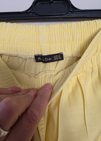 Sarı Kadın Salaş Uzun Kumaş Pantolon - Görsel 11