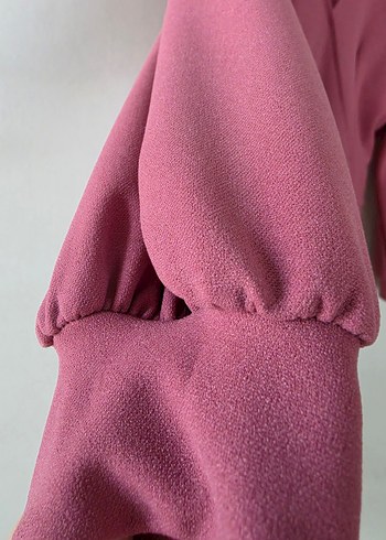 Pembe V Yakalı Midi Triko Elbise - Görsel 5